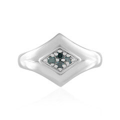Zilveren ring met I2 Blauwe Diamanten