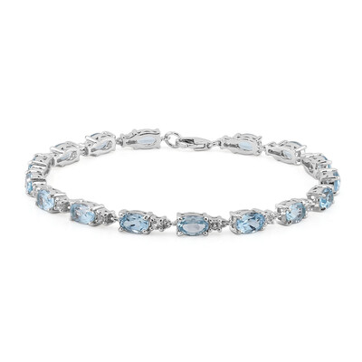 Zilveren armband met hemel-blauwe topaasstenen