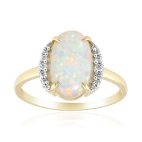 Gouden ring met een Braziliaanse witte opaal