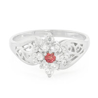 Zilveren ring met een avondrode robijn