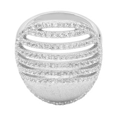 Zilveren ring met witte topaasstenen