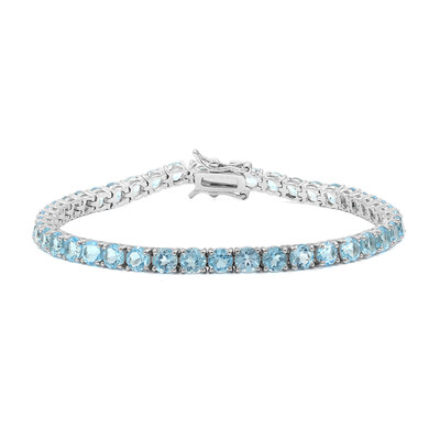 Zilveren armband met Zwitsers-blauwe topaasstenen