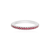Zilveren ring met edele rode spinelstenen