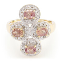 Gouden ring met Onverhitte Padparadscha Saffieren (AMAYANI)