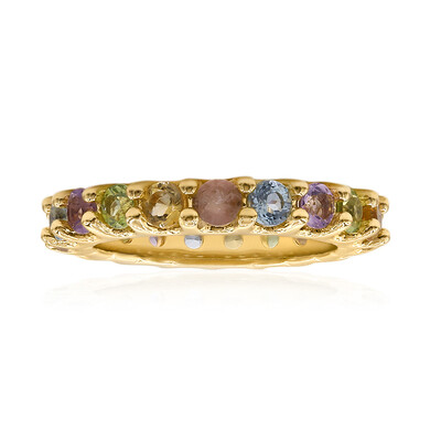 Zilveren ring met hemel-blauwe topaasstenen