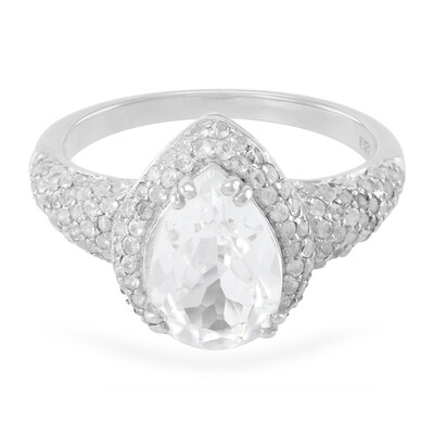 Zilveren ring met een gletsjer-topaas