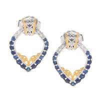 Zilveren oorbellen met blauwe saffieren (Gems en Vogue)