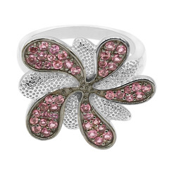 Zilveren ring met roze toermalijnen