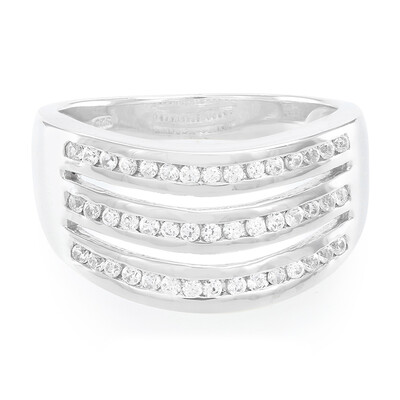 Zilveren ring met zirkonen