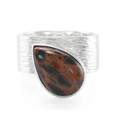 Zilveren ring met een mahonie obsidiaan
