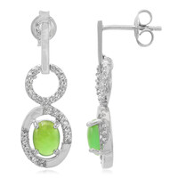 Zilveren oorbellen met keizerlijke chrysopraasstenen