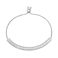 Zilveren armband met witte topaasstenen