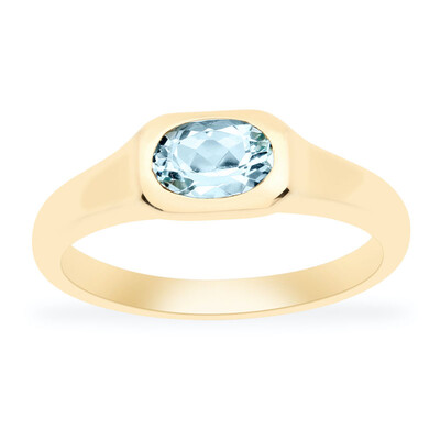 Gouden ring met een AAA aquamarijn