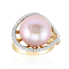 Gouden ring met een koninklijke roze Ming parel (TPC)