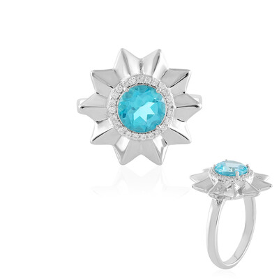 Zilveren ring met een Paraiba Topaas