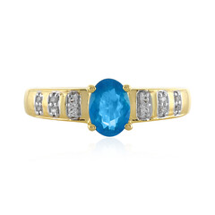 Zilveren ring met een neon blauwe apatiet