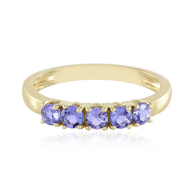 Gouden ring met tanzanieten