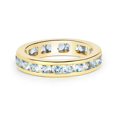 Zilveren ring met Zwitsers-blauwe topaasstenen