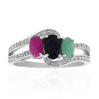 Zilveren ring met een blauwe saffier