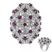 Zilveren ring met rhodolieten