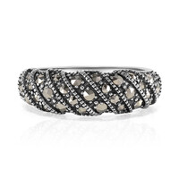 Zilveren ring met marcasieten