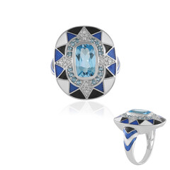 Zilveren ring met een Zwitsers-blauwe topaas (Adela Silber)