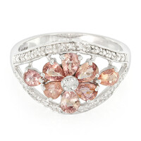 Gouden ring met Onverhitte Padparadscha Saffieren