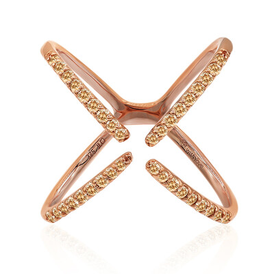 Gouden ring met SI1 Argyle Rose De France Diamanten (Annette)