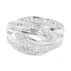Zilveren ring met witte saffieren