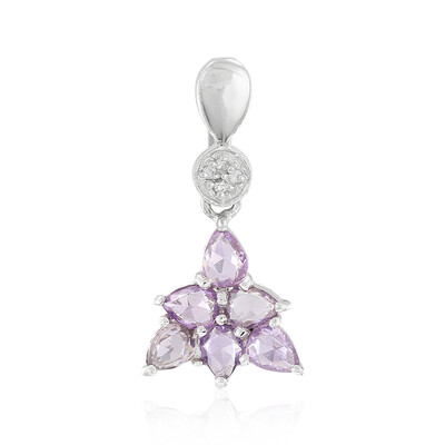 Zilveren hanger met Onverhitte Purper Saffieren