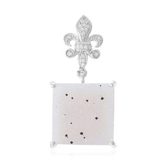 Zilveren hanger met een glitter agaat