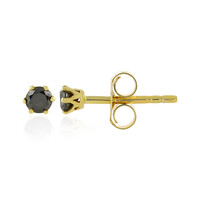Gouden oorbellen met zwarte diamanten
