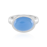 Zilveren ring met een Blauwe chalcedoon