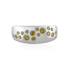 Zilveren ring met I3 Gele Diamanten