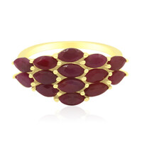 Zilveren ring met robijnen