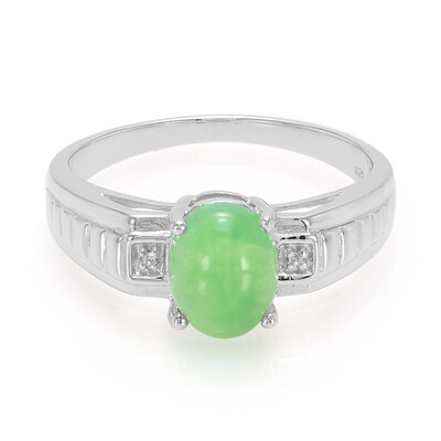 Zilveren herenring met een keizerlijk chrysopraas
