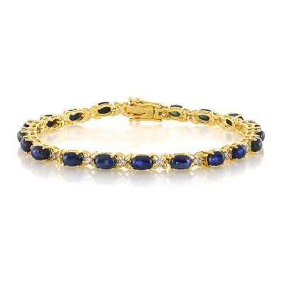 Zilveren armband met blauwe ster saffieren