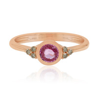 Gouden ring met een roze saffier
