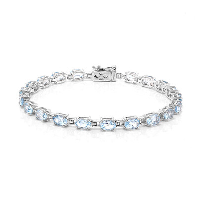 Zilveren armband met hemel-blauwe topaasstenen