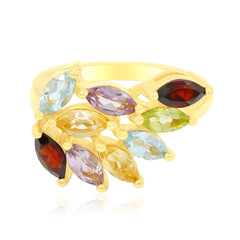 Zilveren ring met granaten