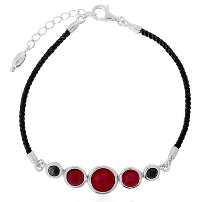 Zilveren armband met een Rode Colombiaanse Barnsteen (dagen)