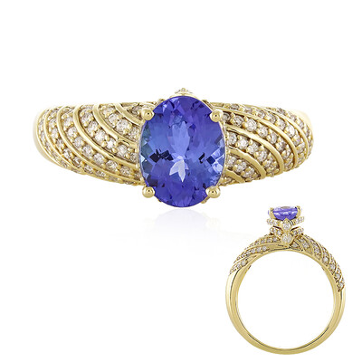 Gouden ring met een AAA tanzaniet (de Melo)