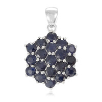 Zilveren hanger met blauwe saffieren