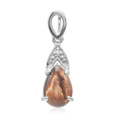 Zilveren hanger met een rode tijgeroog