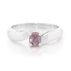 Zilveren ring met een Onverhitte Purper Saffier