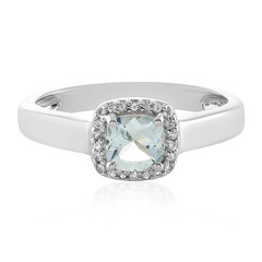 Zilveren ring met een aquamarijn