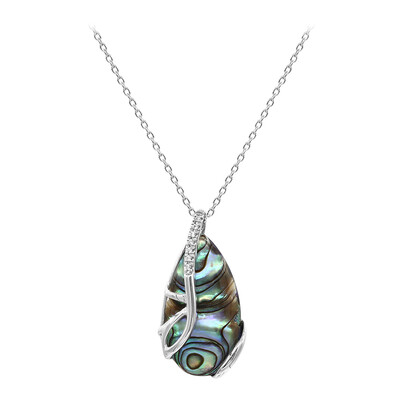 Zilveren halsketting met een Abalone schelp (M de Luca)