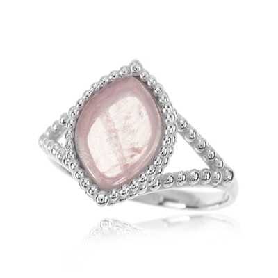 Zilveren ring met een rozen kwarts (dagen)