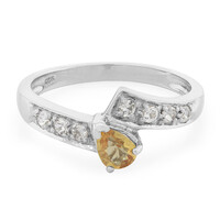 Zilveren ring met een gele saffier