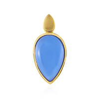 Zilveren hanger met een Blauwe chalcedoon